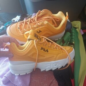 Yellow FILA shoes